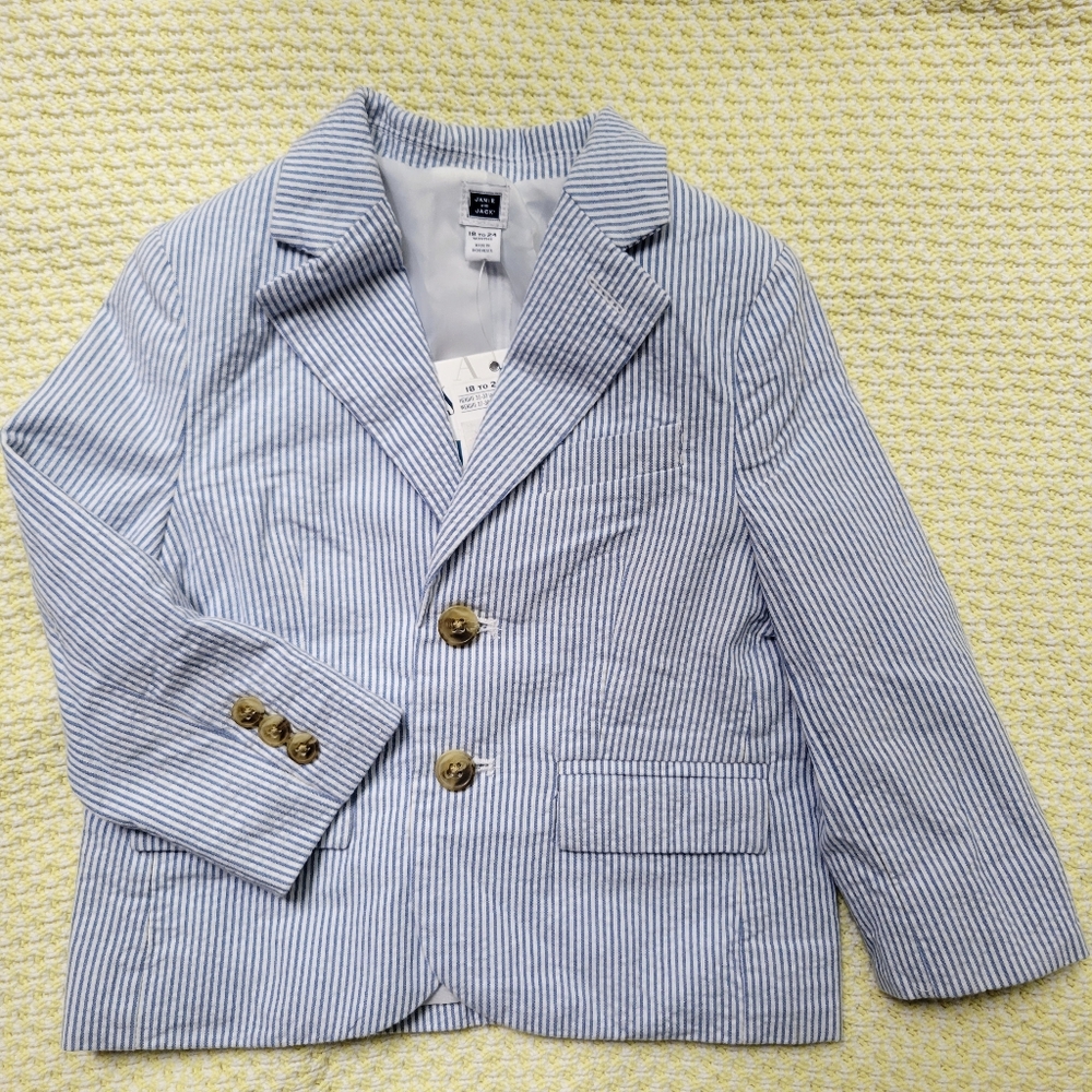NWT. Janie & Jack Seersucker Blazer, 18-24mo.